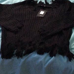 Black cropped sweater
